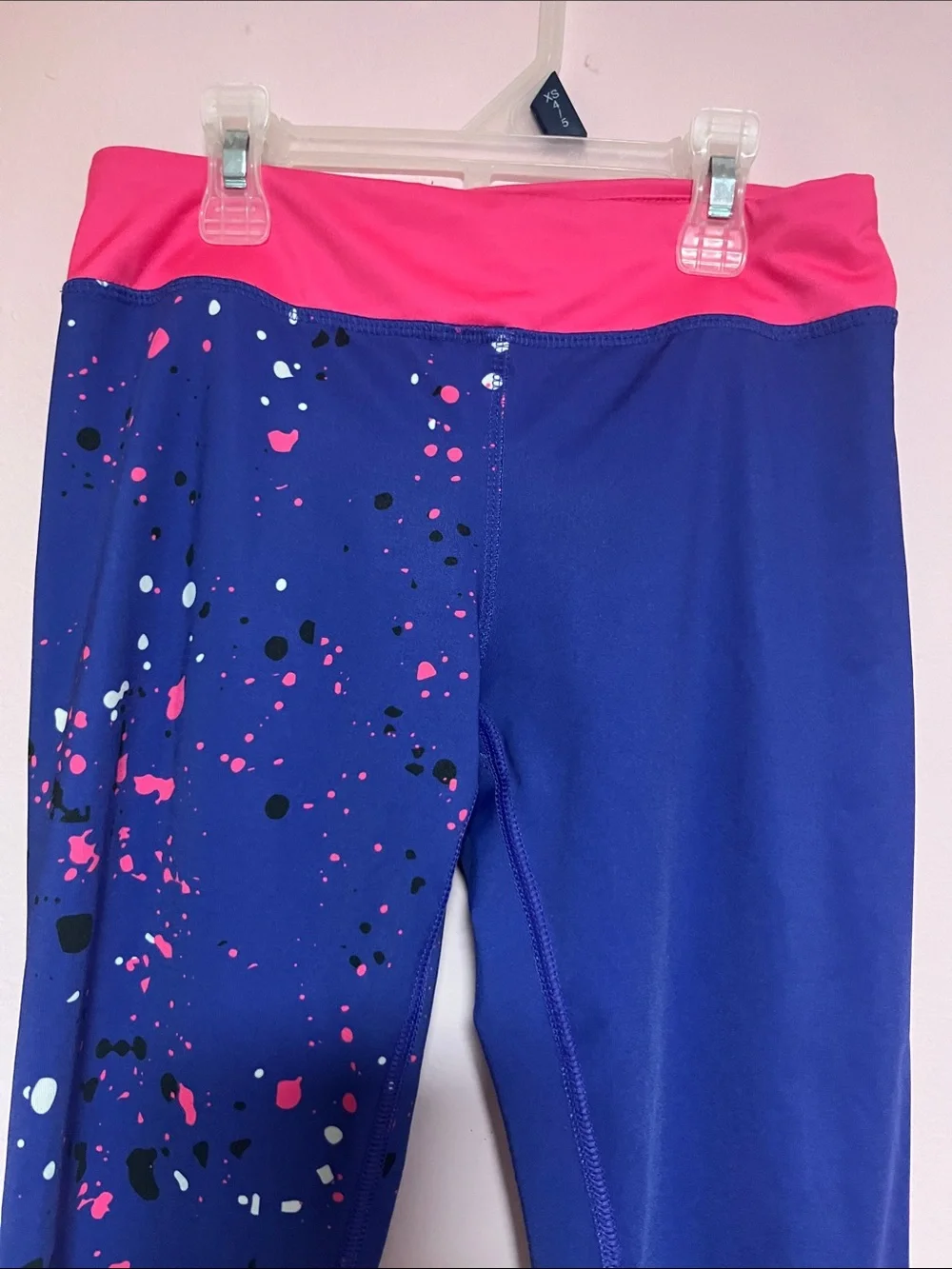 Under Armour Navy & Hot Pink Girls' Paint-Splatter Leggings